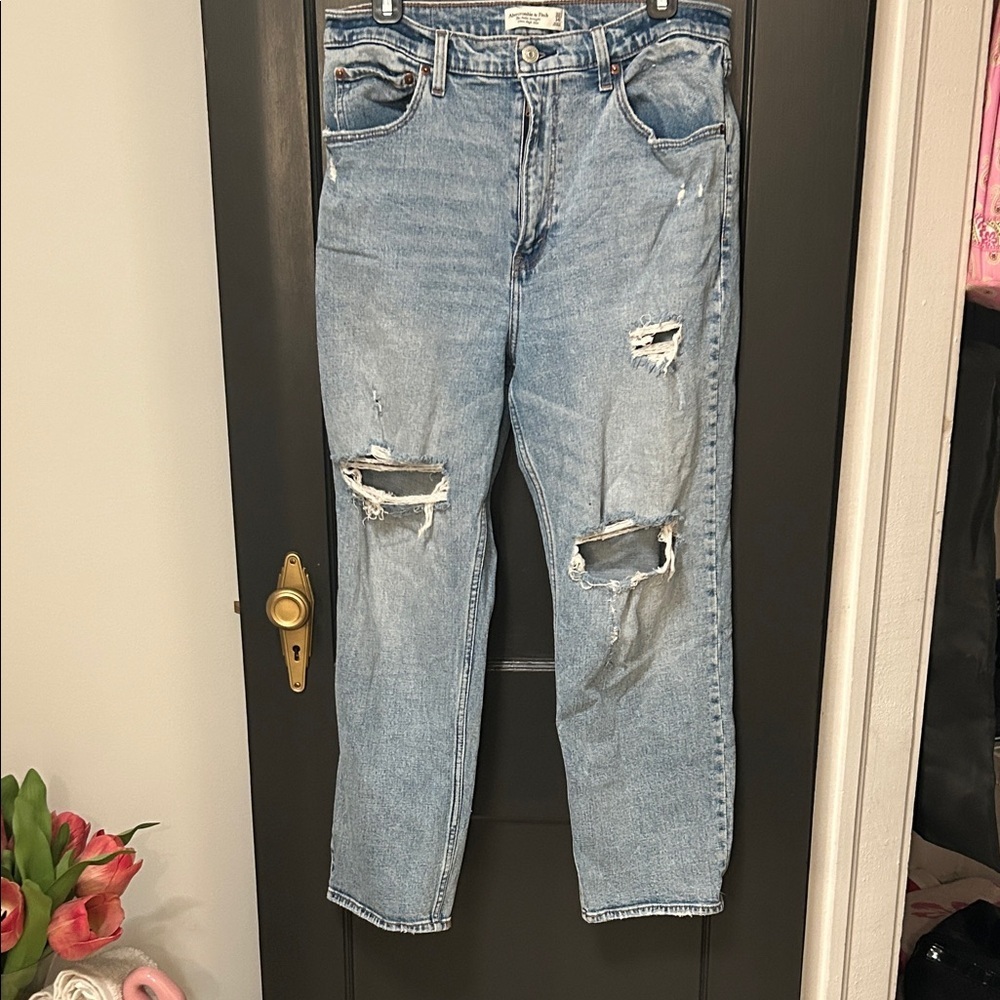 A&F Distressed Blue Jeans